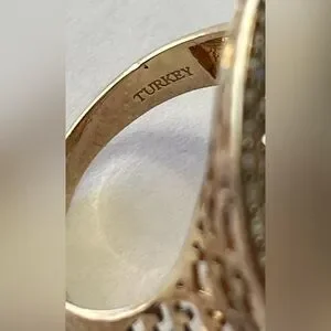 Technibond Rings ECI | Jewelry | Vintage Hsn Technibond 4k Gold Vermeil 925 Cz Greek Key ...